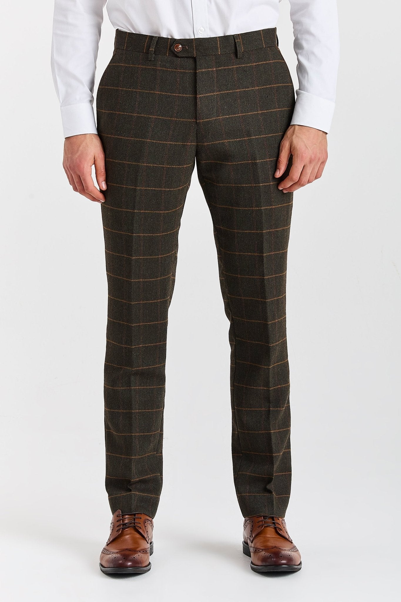 Harris Green Herringbone Tweed Check Three Piece Suit