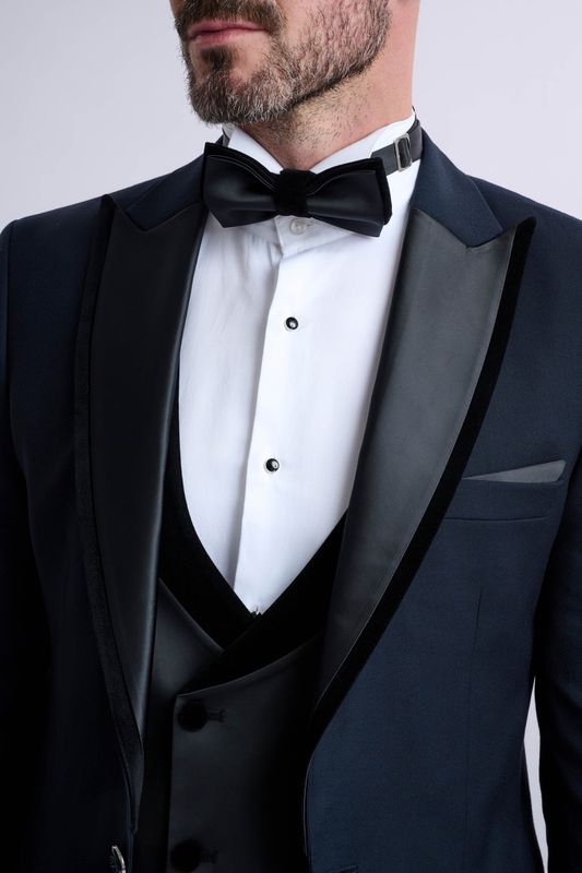 Poletto 3 Piece Navy Tuxedo