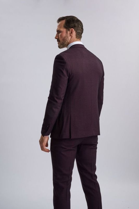 Regent Wine Check Three Piece Suit