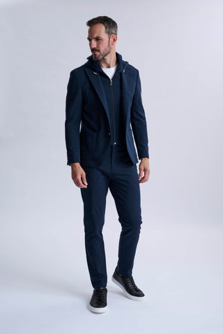 Rulli Navy 360 Stretch Technical Suit with Detachable Hood Rulli Navy 360 Stretch Technical Suit with Detachable Hood