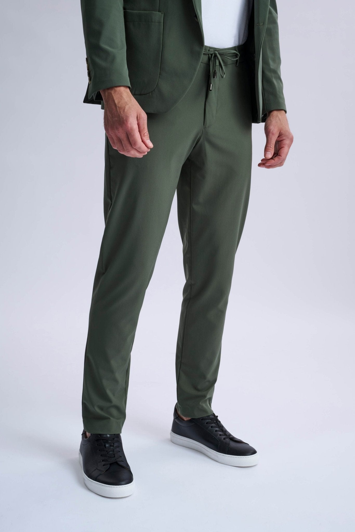 Rulli Khaki 360 Stretch Technical Suit with Detachable Hood