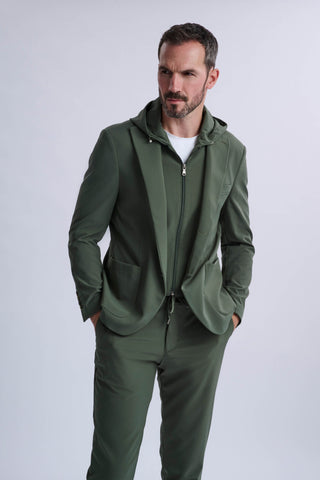 Rulli Khaki 360 Stretch Technical Suit with Detachable Hood Rulli Khaki 360 Stretch Technical Suit with Detachable Hood