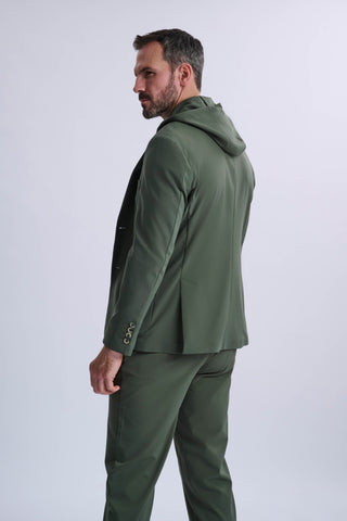 Rulli Khaki 360 Stretch Technical Suit with Detachable Hood Rulli Khaki 360 Stretch Technical Suit with Detachable Hood