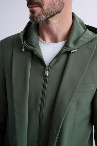 Rulli Khaki 360 Stretch Technical Suit with Detachable Hood Rulli Khaki 360 Stretch Technical Suit with Detachable Hood
