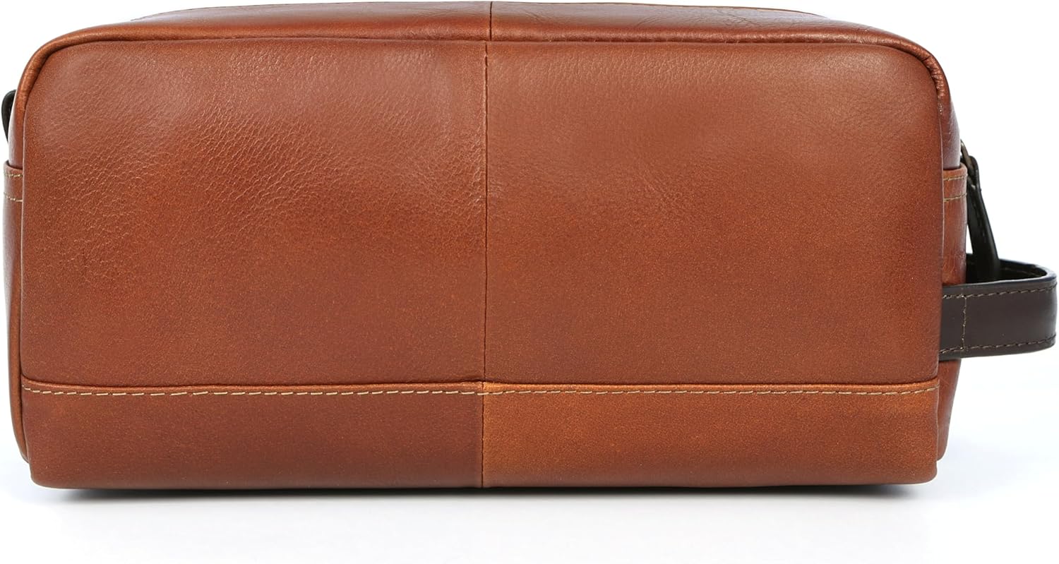 Santiago Leather Washbag - Tan