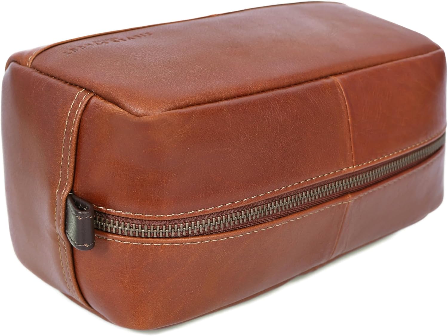 Santiago Leather Washbag - Tan