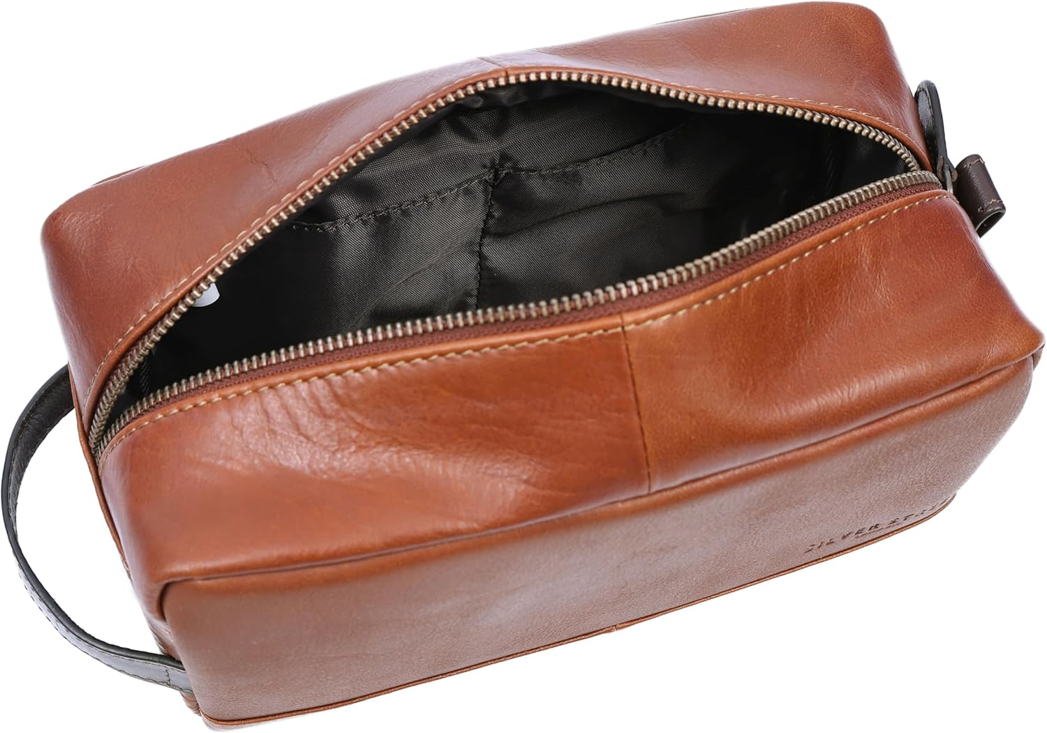 Santiago Leather Washbag - Tan