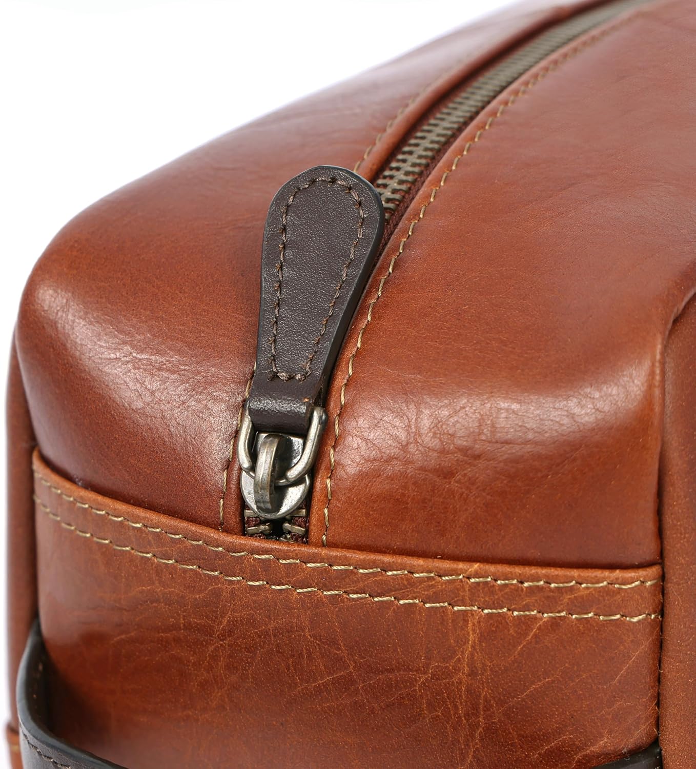 Santiago Leather Washbag - Tan
