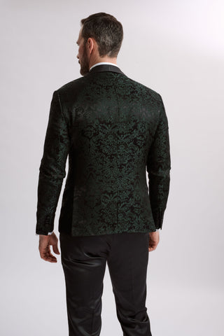 Santoro Milan's Paisley Three Piece  Brocade Olive Suit Santoro Milan's Paisley Three Piece  Brocade Olive Suit