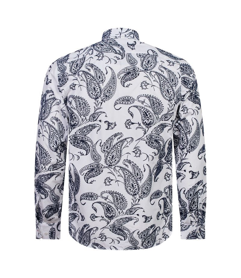 Elvis Flock Shirt Navy & White