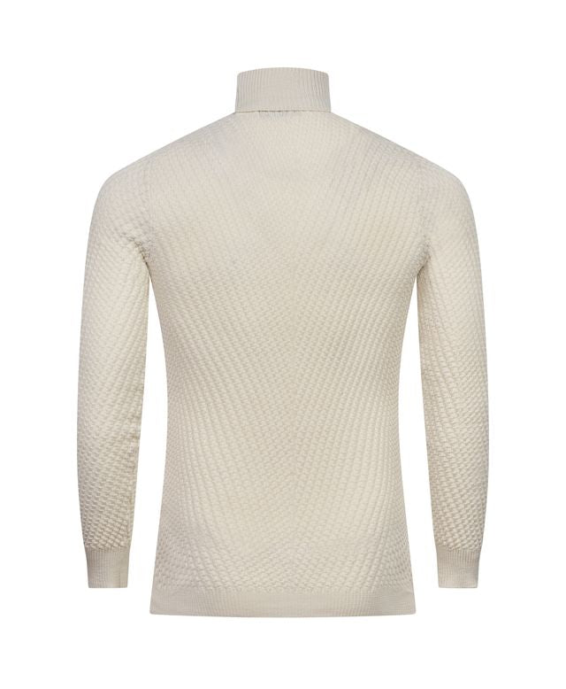 Champagne Textured Turtleneck