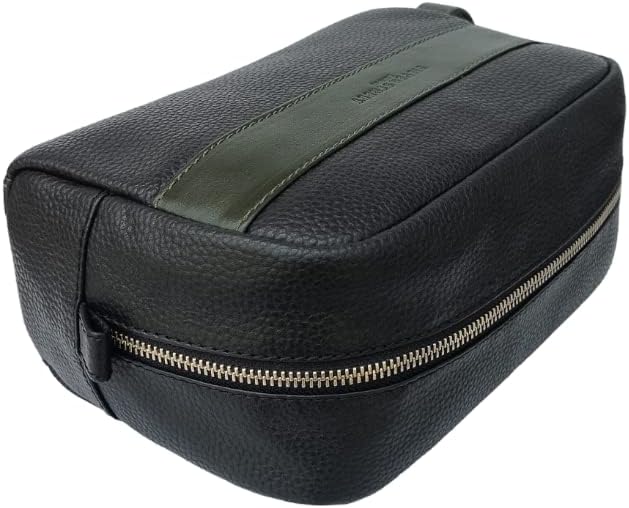 Walter Leather Washbag - Green