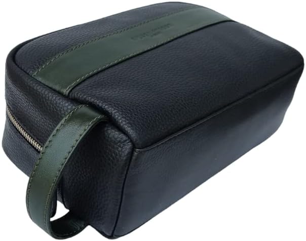 Walter Leather Washbag - Green
