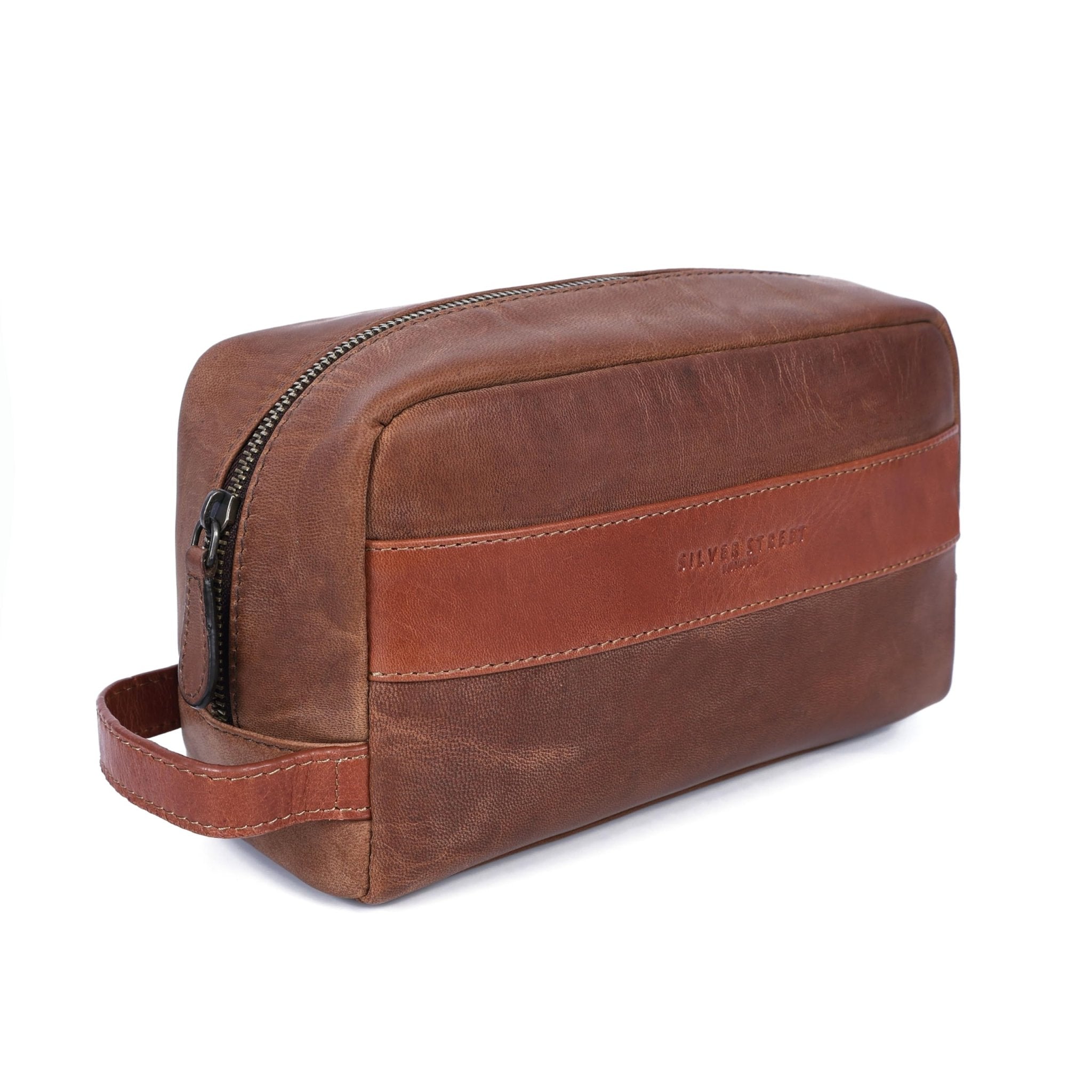 Walter Leather Washbag - Tan