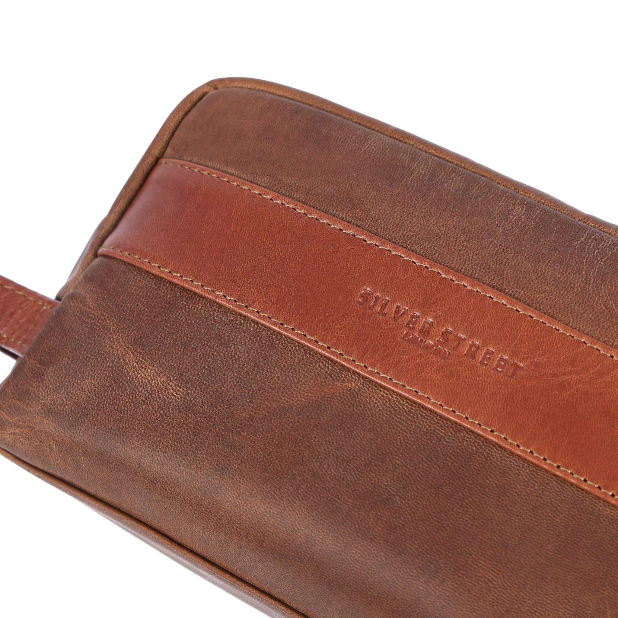 Walter Leather Washbag - Tan