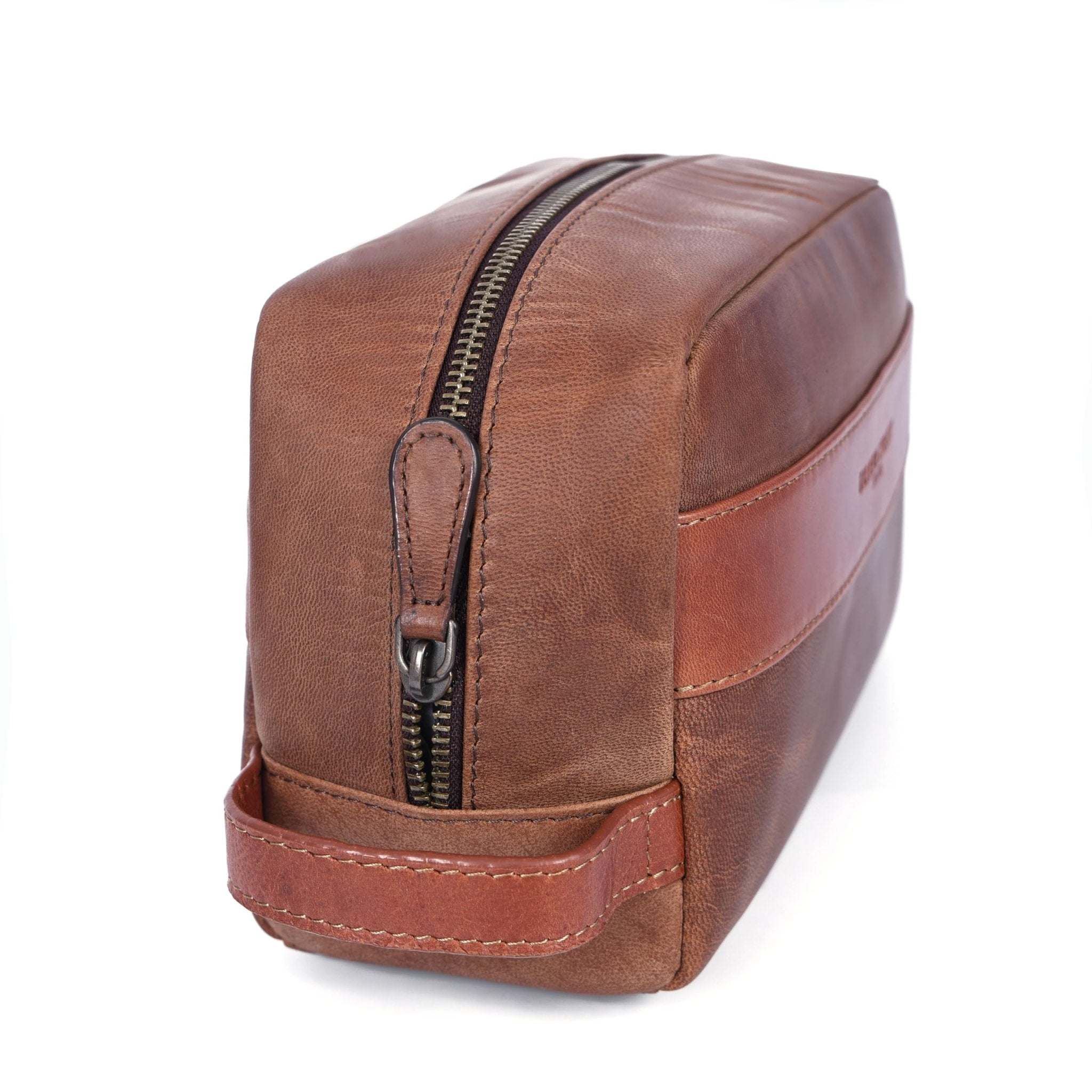 Walter Leather Washbag - Tan