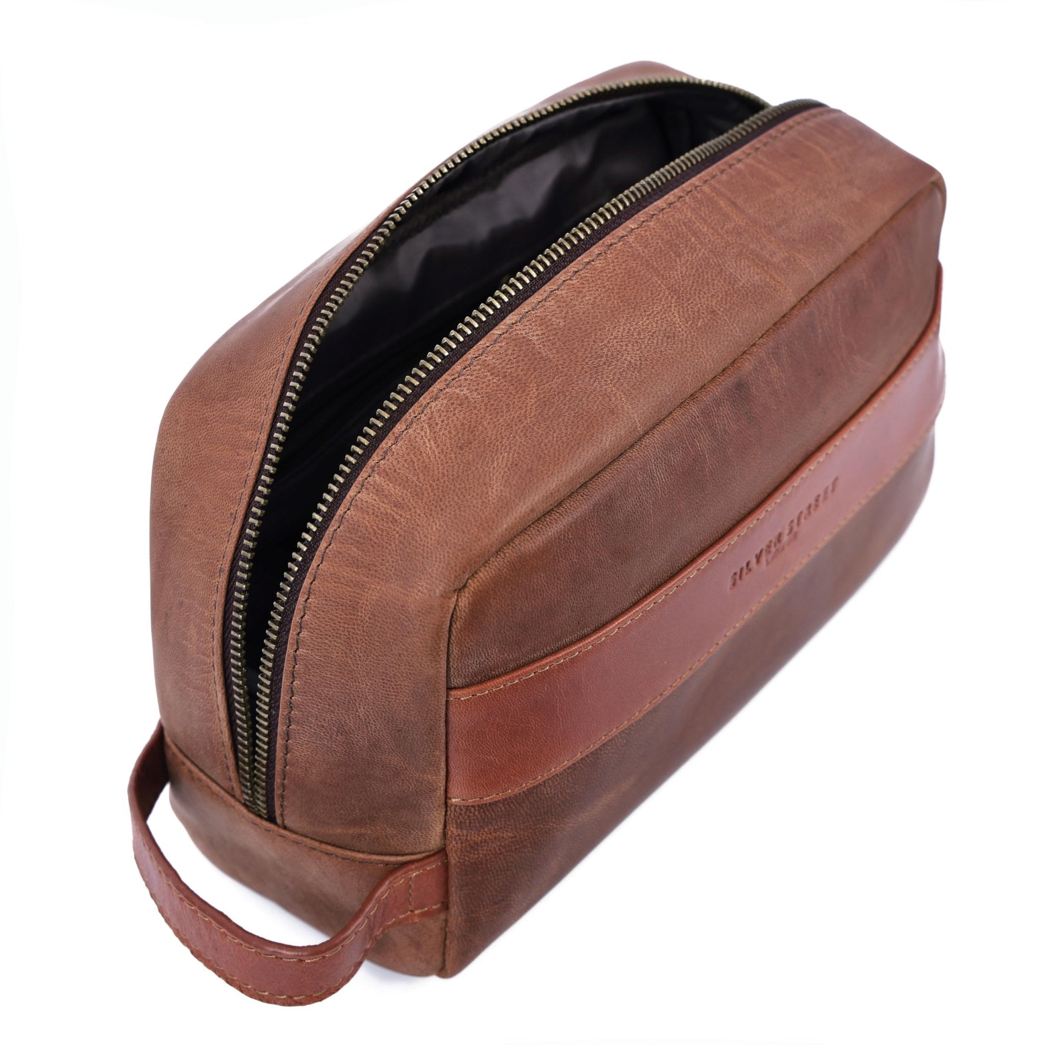 Walter Leather Washbag - Tan