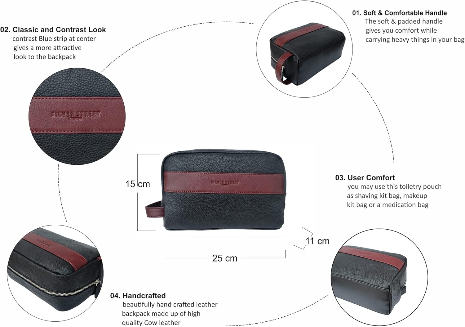 Walter Leather Washbag - Oxblood