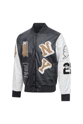 Black & White Varsity Patch Jacket – Slim Fit Black & White Varsity Patch Jacket – Slim Fit