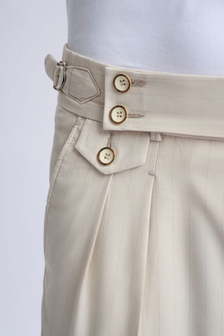 Fabrizio Beige Pinstripe Double-Breasted Suit Fabrizio Beige Pinstripe Double-Breasted Suit