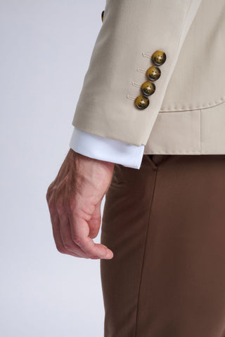 Leandro Fixed Double-Breasted Suit with Tobacco Trousers Leandro Fixed Double-Breasted Suit with Tobacco Trousers