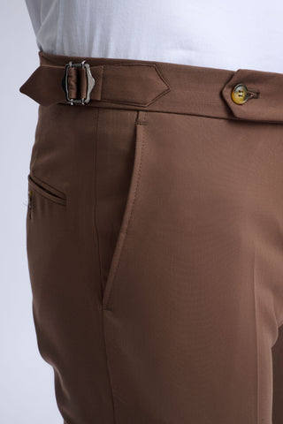 Leandro Fixed Double-Breasted Suit with Tobacco Trousers Leandro Fixed Double-Breasted Suit with Tobacco Trousers