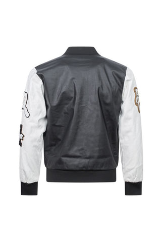 Black & White Varsity Patch Jacket – Slim Fit Black & White Varsity Patch Jacket – Slim Fit
