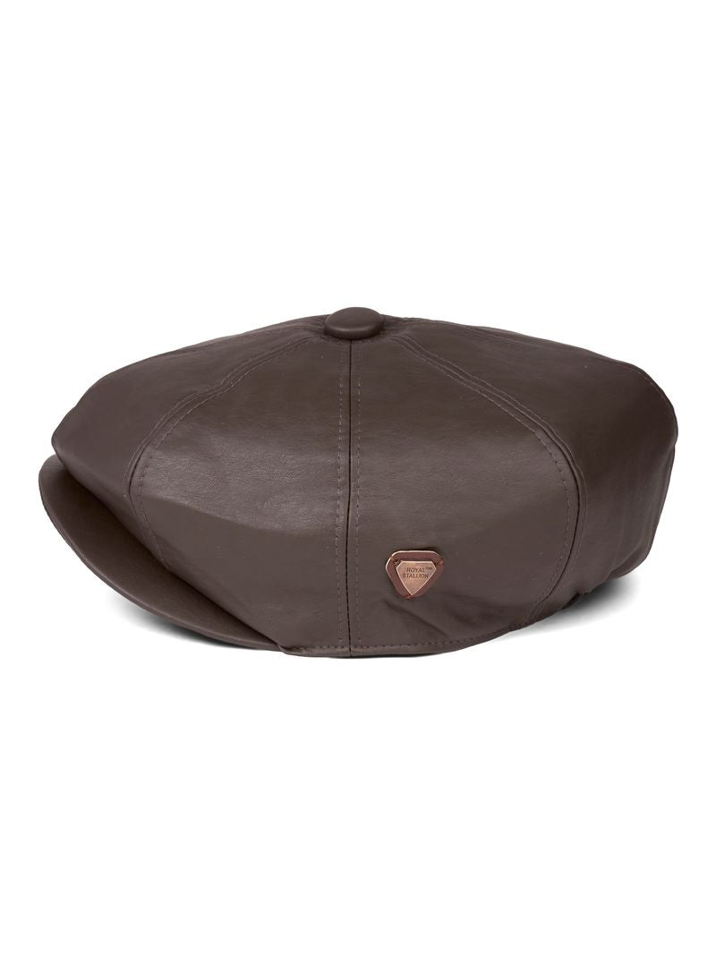 Paolo Brown Leather Flat Cap