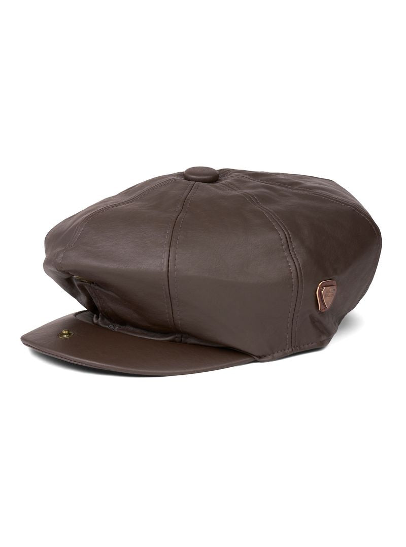 Paolo Brown Leather Flat Cap