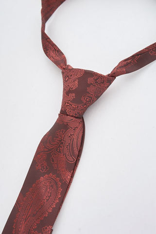Junior Burgundy Paisley Tie Junior Burgundy Paisley Tie