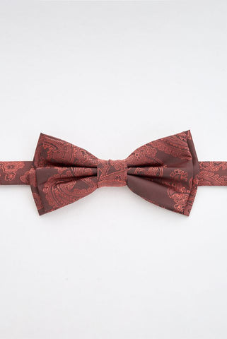 Burgundy Paisley Bow Tie Set with Pocket Square & Cufflinks Burgundy Paisley Bow Tie Set with Pocket Square & Cufflinks