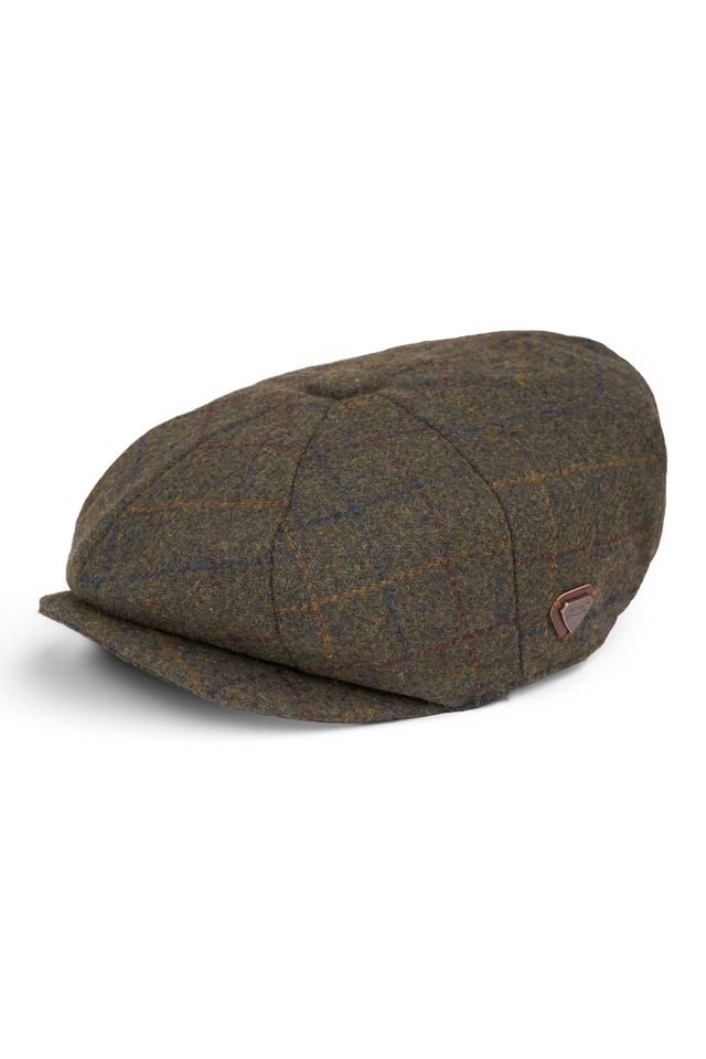 Paolo Olive Check Flat Cap