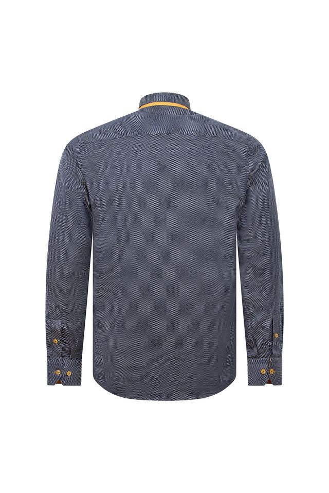 Navy & Mustard Contrast Collar Shirt