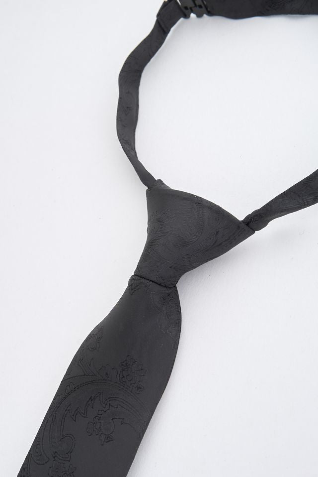 Junior Black Paisley Tie