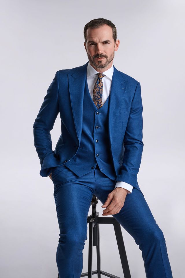 Diaz Blue Three Piece Suit
