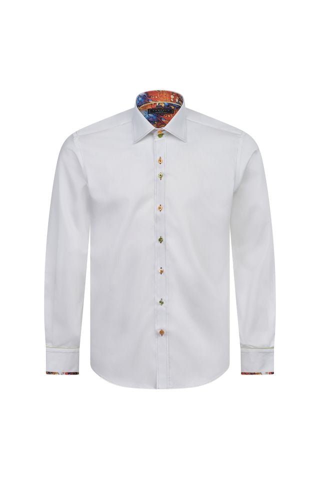 White Shirt with Paint Trim