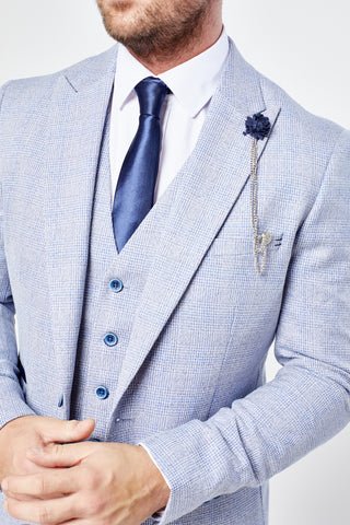 Caridi Sky Short Check Three Piece Suit Caridi Sky Short Check Three Piece Suit