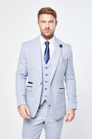 Caridi Sky Short Check Three Piece Suit Caridi Sky Short Check Three Piece Suit