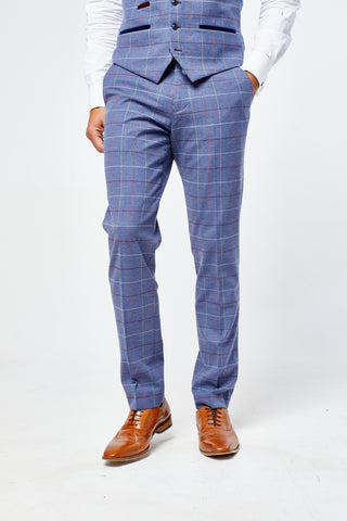 Drake - Sky Blue Check Three Piece Suit Drake - Sky Blue Check Three Piece Suit