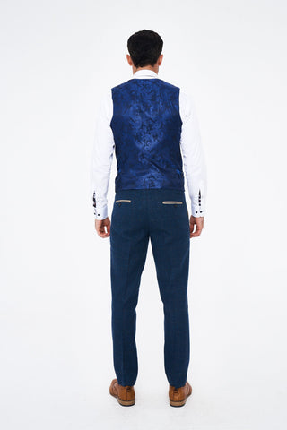 Marc Dracy Dion Blue Tweed Trousers