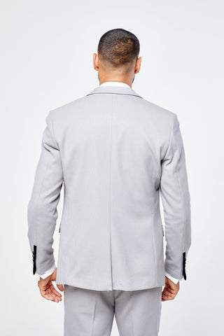 Edwin Silver Grey Notch Lapel Three Piece Suit Edwin Silver Grey Notch Lapel Three Piece Suit
