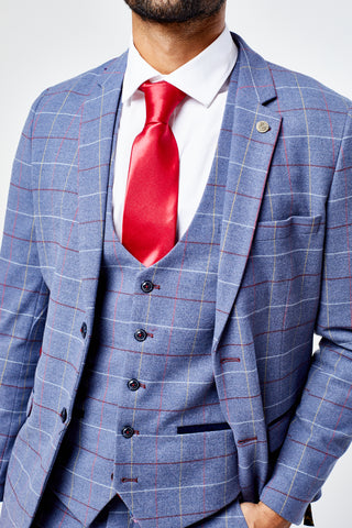 Drake - Sky Blue Check Three Piece Suit Drake - Sky Blue Check Three Piece Suit