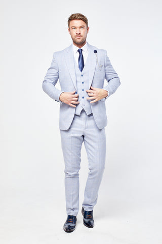 Caridi Sky Short Check Three Piece Suit Caridi Sky Short Check Three Piece Suit