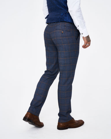 Jenson - Marine Check Suit With Double Breasted Waistcoat Jenson - Marine Check Suit With Double Breasted Waistcoat