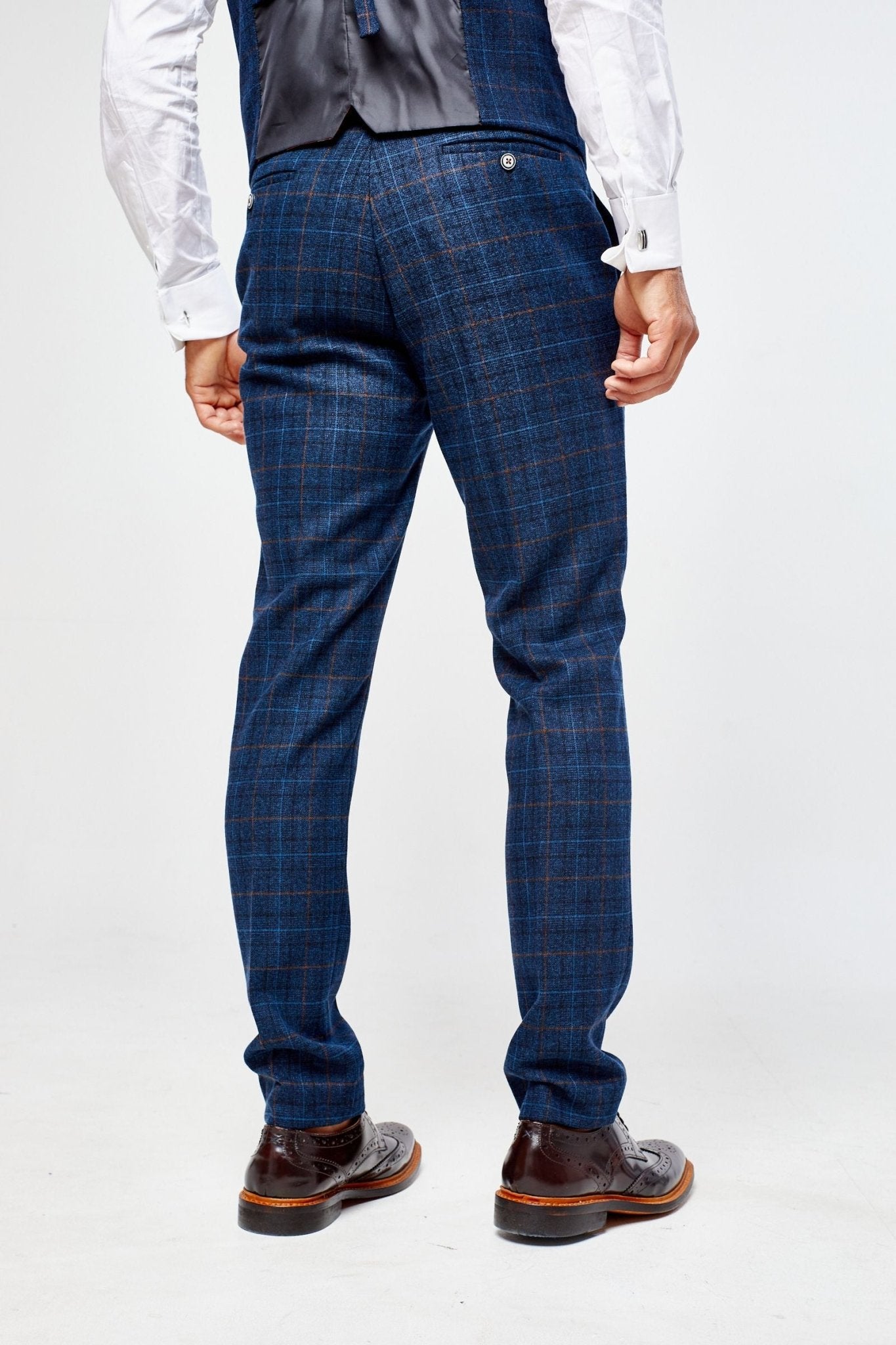 Cody Blue Check Three Piece suit