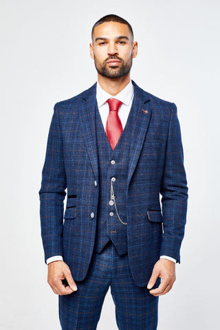 Cody Blue Check Three Piece suit Cody Blue Check Three Piece suit