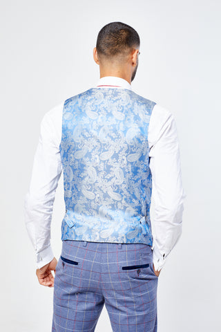 Drake - Sky Blue Check Three Piece Suit Drake - Sky Blue Check Three Piece Suit
