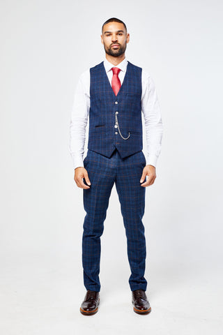 Cody Blue Check Three Piece suit Cody Blue Check Three Piece suit