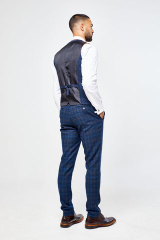 Cody Blue Check Three Piece suit Cody Blue Check Three Piece suit