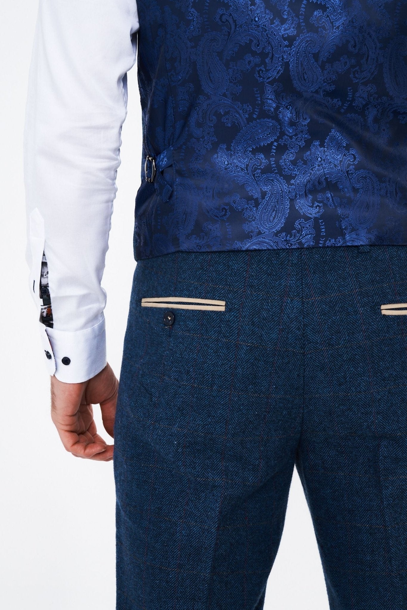 Marc Dracy Dion Blue Tweed Trousers